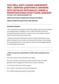TACO BELL SHIFT LEADER ASSESSMENT TEST &vert; VERIFIED QUESTIONS & ANSWERS WITH DETAILED RATIONALES &vert; HIRING & PROMOTION EXAM STUDY GUIDE 2026&sol;2027