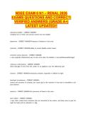 NDEE EXAM 6 N1 &ndash; RENAL 2026 &NewLine;EXAMS QUESTIONS AND CORRECT&vert; &NewLine;VERIFIED ANSWERS &lpar;GRADE A&plus;&rpar; &NewLine;LATEST UPDATED&excl;&excl; 