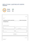 ENFB 4170 EXAM 1 QUESTIONS WITH VERIFIED ANSWERS