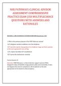 NHS PATHWAYS CLINICAL ADVISOR &NewLine;ASSESSMENT COMPREHENSIVE &NewLine;PRACTICE EXAM &vert;350 MULTIPLECHOICE &NewLine;QUESTIONS WITH ANSWERS AND &NewLine;RATIONALES