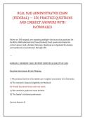 RCAL NAB ADMINISTRATOR EXAM &NewLine;&lpar;FEDERAL&rpar; &mdash; 350 PRACTICE QUESTIONS &NewLine;AND CORRECT ANSWERS WITH &NewLine;RATIONALES