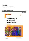 Updated Latest Test Bank for Foundations of Mental Health Care 6th Edition by Mary Ann Boyd and R&period; N&period; Valfre Mental Health Care Psychiatric Nursing Subject Mental Health Nursing Course Comprehensive Practice Questions and Verified Answers&period;