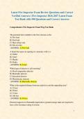 Latest Fire Inspector Exam Review Questions and Correct Verified Answers &sol; Fire Inspector 2026-2027 Latest Exam Test Bank with 500 Questions and Correct Answers