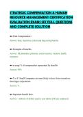 STRATEGIC COMPENSATION A HUMAN&NewLine;RESOURCE MANAGEMENT CERTIFICATION&NewLine;EVALUATION EXAMS SET FULL QUESTIONS&NewLine;AND COMPLETE SOLUTION