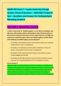 MARK 201 Exam 2 &ndash; Loyola University Chicago &NewLine;Quinlan School of Business &ndash; 2026&sol;2027 Academic &NewLine;Year &ndash; Questions and Answers for Undergraduate &NewLine;Marketing Students