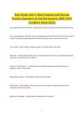 Real Estate Unit 1&colon; Real Property and the Law Practice Questions & Verified Answers 2026&ndash;2027 Complete Study Guide & Exam Prep