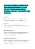 STRATEGIC COMPENSATION A HUMAN&NewLine;RESOURCE MANAGEMENT UPDATED&NewLine;ACTUAL QUESTIONS AND CORRECT&NewLine;ANSWERS COMPLETE STUDY GUIDE FULL&NewLine;SOLUTION&NewLine;