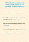 WGU C777 Unit 1&colon; Hypertext Markup Language &lpar;Latest Update 2026&sol;2027&rpar; Question with Verified Answer &lbrace;Grade A&rcub;