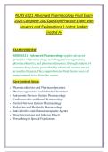 NURS 6521 Advanced Pharmacology Final Exam &NewLine;2026 Complete 100-Question Practice Exam with &NewLine;Answers and Explanations &vert; Latest Update  &NewLine;Graded A&plus;