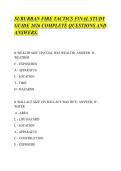 SUBURBAN FIRE TACTICS FINAL STUDY&NewLine;GUIDE 2026 COMPLETE QUESTIONS AND&NewLine;ANSWERS&period;
