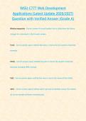 WGU C777 Web Development Applications &lpar;Latest Update 2026&sol;2027&rpar; Question with Verified Answer &lbrace;Grade A&rcub;