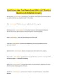 Real Estate Law Final Exam Prep 2026&ndash;2027 Practice Questions & Detailed Answers