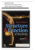                   COMPLETE TEST BANK&NewLine;                  Structure & Function of the Body 16th Edition&NewLine;              By Kevin T&period; Patton phd&comma; Gary A&period; Thibodeau phd