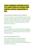 TCDHA COMMUNITY MIDTERM ACTUAL&NewLine;TEST PAPER COMPLETE ANSWER GUIDE&NewLine;VERIFIED CONTENT GUARANTEED TO&NewLine;PASS