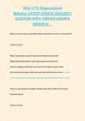 WGU C715 Organizational Behavior &lpar;LATEST UPDATE 2026&sol;2027&rpar;&NewLine;QUESTION WITH VERIFIED ANSWER&NewLine;&lbrace;GRADE A&rcub;