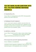 TCIS TEST BANK SOLVED QUESTIONS WITH&NewLine;FULL SOLUTION VERIFIED RESPONSES&NewLine;GRADED A&plus;