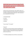 NURS 5463 Advanced Pharmacology Practice Exam Question and Answers with Rationales Top rated