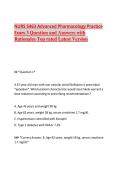 NURS 5463 Advanced Pharmacology Practice Exam 3 Question and Answers with Rationales Top rated