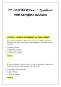 C7 - NUR1023C Exam 1 Questions &NewLine;With Complete Solutions