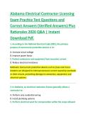 Alabama Electrical Contractor Licensing Exam Practice Test Questions & Verified Correct Answers with Detailed Rationales &lpar;2026&rpar; &vert; Comprehensive Electrical Contractor Board Review &vert; Instant Download PDF
