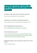 TECHNOLOGY IN ACTION ACTUAL TEST&NewLine;BANK TESTED QUESTIONS WITH VERIFIED&NewLine;SOLUTIONS