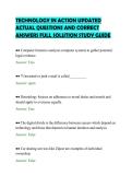 TECHNOLOGY IN ACTION UPDATED&NewLine;ACTUAL QUESTIONS AND CORRECT&NewLine;ANSWERS FULL SOLUTION STUDY GUIDE