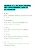 TED 300 ACTUAL TEST PAPER QUESTIONS&NewLine;AND CORRECT ANSWERS COMPLETE&NewLine;SOLUTION GUIDE