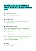 TED 300 CERTIFICATION EVALUATION&NewLine;QUESTIONS AND SOLUTIONS FULL REVIEW&NewLine;SHEET