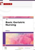 Test Bank for Basic Geriatric Nursing&comma; 7th Edition by Patricia A&period; Williams &vert; Verified Questions & Answers &vert; Latest Edition&NewLine;