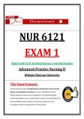 NUR 6121 Exam 1 Study Guide Latest &lpar;2026&rpar; Exam Questions and Answers &lpar;PDF&rpar; &ndash; William Paterson University