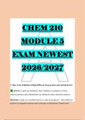 CHEM 210 &NewLine;MODULE 5 &NewLine;EXAM NEWEST  &NewLine;2026&sol;2027 &NewLine;