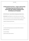 PLTW CEA EOC Final Exam &ndash; Project Lead The Way- Civil Engineering and Architecture Exam QUESTIONS AND VERIFIED ANSWERS&period;pdf&NewLine;&NewLine;