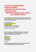 ATI RN VATI COMPREHENSIVE &NewLine;PREDICTOR FORM A  &NewLine;EXAM 2026 PDF &lpar;ACTUAL EXAM&rpar; &NewLine;QUESTIONS WITH  &NewLine;VERIFIED ANSWERS &lpar;LATEST UPDATE &NewLine;2026&rpar;  NEWEST UPDATE 