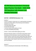 ATI RN Maternal-Newborn Proctored&NewLine;Exam Practice Test Bank &ndash; NGN 2025&NewLine;100 Questions with Answers and&NewLine;Detailed Rationales