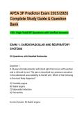 APEA 3P Predictor Exam 2025&sol;2026&NewLine;Complete Study Guide & Question&NewLine;Bank&NewLine;150&plus; High-Yield NP Questions with Verified Answers&NewLine;EXAM 1&colon; CARDIOVASCULAR AND