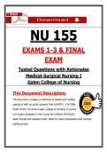 NU 155 Exams 1&ndash;3 & Final &ndash; Med-Surg I &ndash; Actual Questions & Answers &lpar;GCN&rpar; &lpar;Updated PDF&rpar;