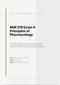 NUR 210 EXAM 4 ACTUAL 2026&sol;2027 &vert; Principles of Pharmacology Galen &vert; Revised Q&A &vert; Pass Guaranteed - A&plus; Graded&NewLine;&NewLine;