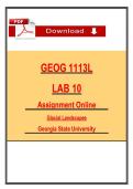 GEOG 1113L Lab 1 to 10 &lpar;PDF&rpar; &vert; Geology &vert; Georgia State Complete Package Bundle