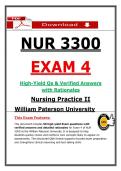 NUR 3300 Exam 4 &ndash; Nursing Practice II &lpar;Latest 2026&sol;2027 Update&rpar; Actual Questions and Answers&comma; 100&percnt; Verified Graded A&plus; &lpar;WPU&rpar;
