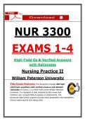 NUR 3300 Exams 1&ndash;4 &ndash; Nursing Practice II &lpar;Latest 2026&sol;2027 Update&rpar; Actual Questions and Answers&comma; 100&percnt; Verified Graded A&plus; &lpar;WPU&rpar;