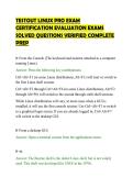 TESTOUT LINUX PRO EXAM&NewLine;CERTIFICATION EVALUATION EXAMS&NewLine;SOLVED QUESTIONS VERIFIED COMPLETE&NewLine;PREP