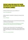 TESTOUT LINUX PRO EXAM TEST PAPER&NewLine;QUESTIONS AND SOLUTIONS FULL REVIEW&NewLine;100 PERCENT CORRECT