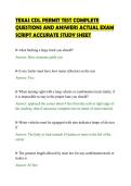 TEXAS CDL PERMIT TEST COMPLETE&NewLine;QUESTIONS AND ANSWERS ACTUAL EXAM&NewLine;SCRIPT ACCURATE STUDY SHEET