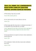 TEXAS CDL PERMIT TEST COMPREHENSIVE&NewLine;EXAM PAPER COMPLETE QUESTIONS&NewLine;VERIFIED ANSWERS BUNDLED RESOURCE&NewLine;