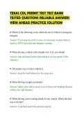 TEXAS CDL PERMIT TEST TEST BANK&NewLine;TESTED QUESTIONS RELIABLE ANSWERS&NewLine;VIEW AHEAD PRACTICE SOLUTION