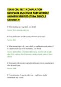 TEXAS CDL TESTS COMPILATION&NewLine;COMPLETE QUESTIONS AND CORRECT&NewLine;ANSWERS VERIFIED STUDY BUNDLE&NewLine;GRADED A&plus;
