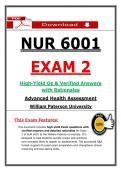 NUR 6001 Exam 2 &ndash; Advanced Health Assessment &lpar;Latest 2026&sol;2027 Update&rpar; Actual Questions & Answers &lpar;WPU&rpar;