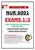 NUR 6001 Exams 1&ndash;3 &ndash; Advanced Health Assessment &lpar;Latest 2026&sol;2027 Update&rpar; Actual Questions & Answers &lpar;WPU&rpar;