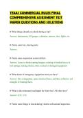 TEXAS COMMERCIAL RULES FINAL&NewLine;COMPREHENSIVE ASSESSMENT TEST&NewLine;PAPER QUESTIONS AND SOLUTIONS