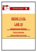 GEOG 1113L  Lab 1 to 10 &lpar;PDF&rpar; &vert; Geology &vert; Georgia State Complete Package Bundle